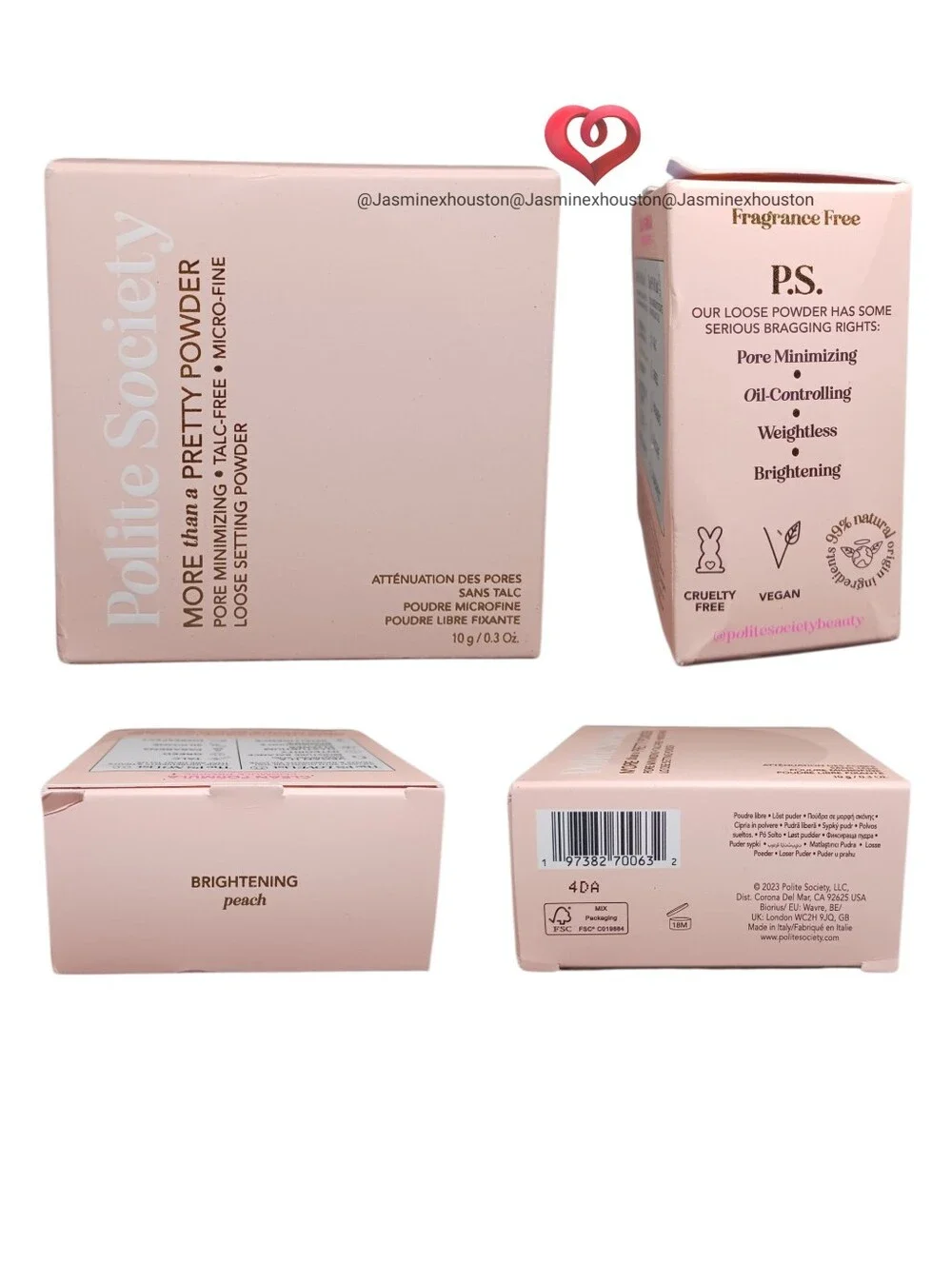 POLITE SOCIETY More Than A Pretty Powder Loose Setting Powder Brightening Peach